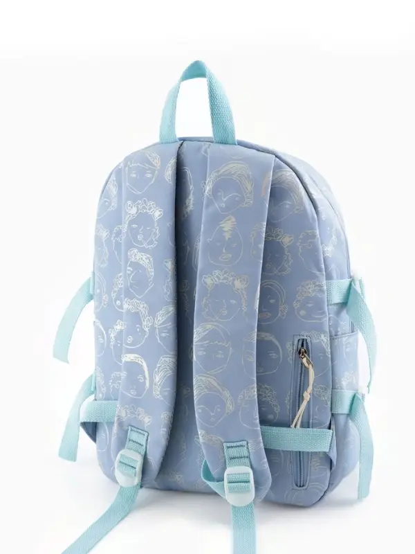 Рюкзак школьный на молнии, с отделами, карманами, размер 29&times;11&times;40 см, голубой