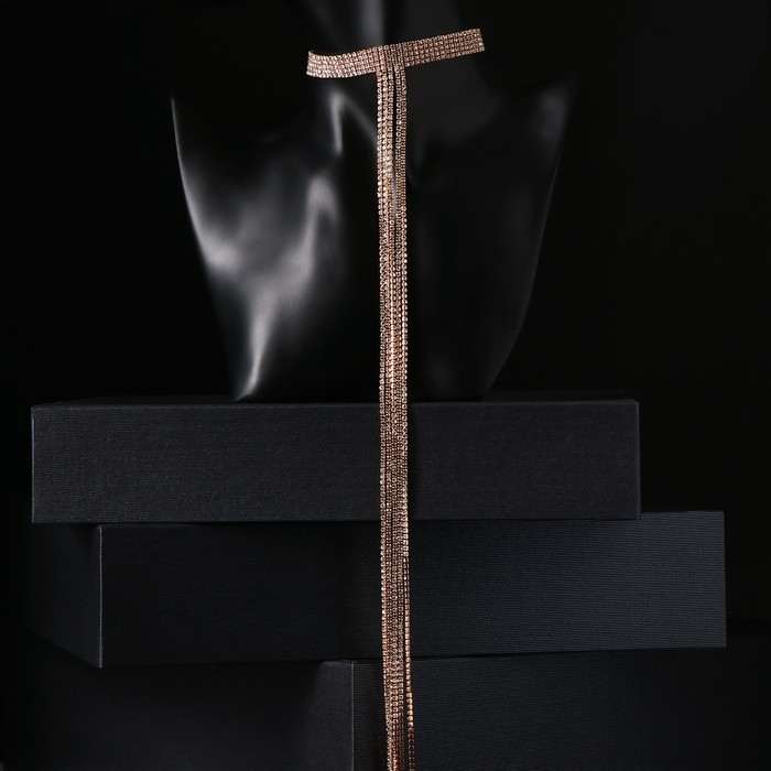 Чокер «Лёд» галстук, цвет белый в золоте, 27 см Чокер «Лёд» галстук, цвет белый в золоте, 27 см