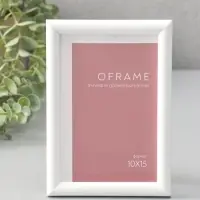 Фоторамка для фото 10х15 см "Oframe", пластик, белый, (пластиковый экран)