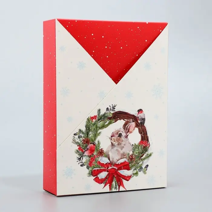 Коробка подарочная новогодняя складная «Новогодняя акварель», 21х 15 х 5 см Коробка подарочная новогодняя складная «Новогодняя акварель», 21х 15 х 5 см