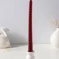 Набор свечей витых 25 см, 3 шт., 57 г, 5 ч, бордовый