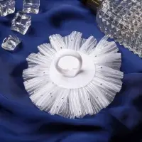 Бант для волос на резинке &laquo;Школьница&raquo;, волнушка роза полоски, d=11 см, белый