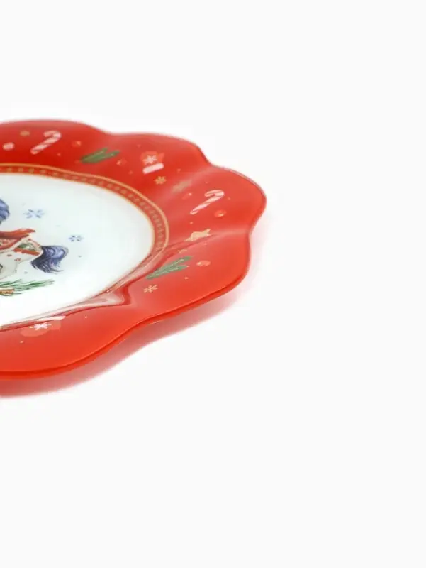 Тарелка плоская новогодняя &laquo;Игрушки&raquo;, d=23 см, стекло