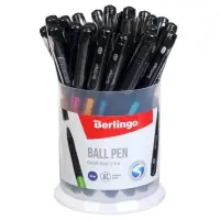 Ручка шариковая Berlingo. Color Zone stick, синий стержень, узел 0.7 мм, прорезиненный корпус, МИКС