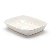 Лоток для кошек, 33.5&times;25&times;6 см, округлый, с сеткой, пластик, белый