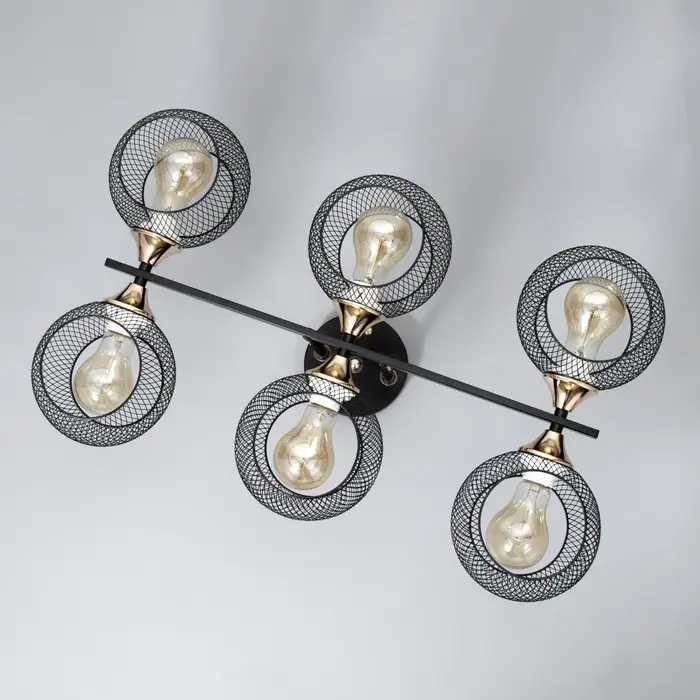 Светильник потолочный BayerLux &laquo;Эстэт&raquo;, люстра 6хЕ27, 40 Вт, чёрный, 58&times;36&times;23.5 см