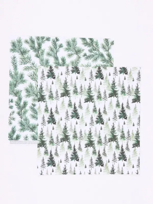 Бумага для скрапбукинга &laquo;Еловые ветви&raquo;, 180 г/м, 30.5&times;32 см