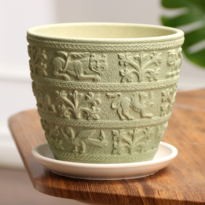 Горшок цветочный Суздаль бежевый бутон, 2,15 л