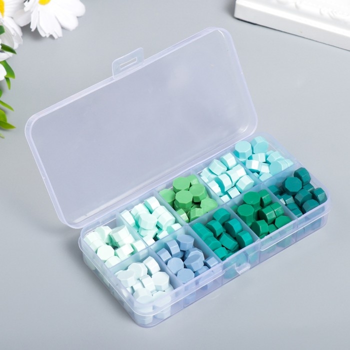 Набор сургуча Набор сургуча "Оттенки зелёного" матовый 10 цветов 12,7х6,5х2 см