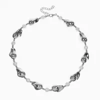 Бусы "Жемчуг Борокко", цвет белый в серебре 40+удл