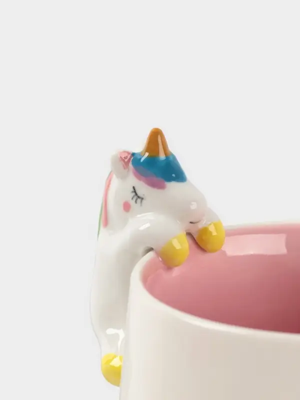 Набор детской посуды Доляна &laquo;Радужный единорог&raquo;, 3 предмета: кружка 350 мл, супница 450 мл, тарелка, керамика, розовый