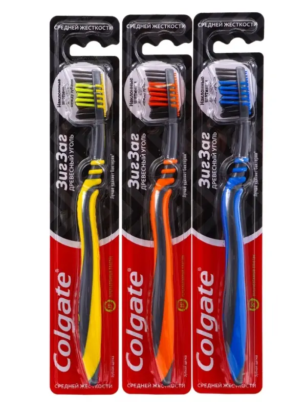 Зубная щётка Colgate &laquo;ЗигЗаг&raquo;, древесный уголь