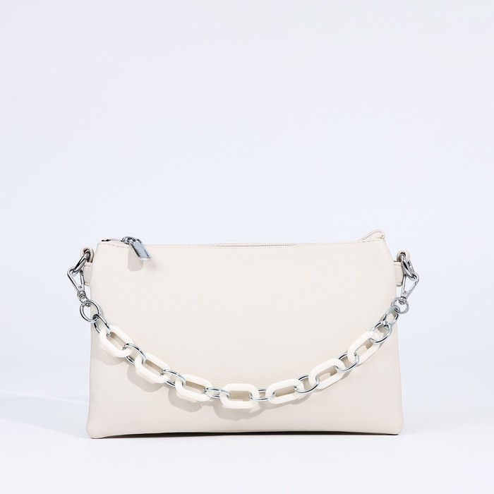 Сумка кросс-боди на молнии, цвет молочный