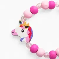 Набор детских украшений Выбражулька &laquo;Единорожек&raquo;, 2 предмета: бусы, браслет, розовый