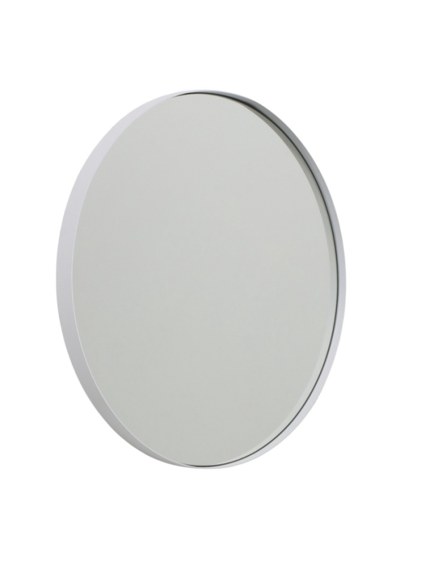 Зеркало интерьерное настенное в круглом корпусе из металла d=50,5см, белый Зеркало интерьерное настенное в круглом корпусе из металла d=50,5см, белый