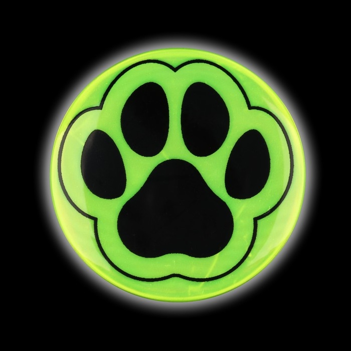 Светоотражающий значок «Лапка», d = 5,8 см, цвет МИКС Светоотражающий значок «Лапка», d = 5,8 см, цвет МИКС