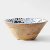 Салатник &laquo;Васильки&raquo;, 25&times;25&times;10 см, дерево манго