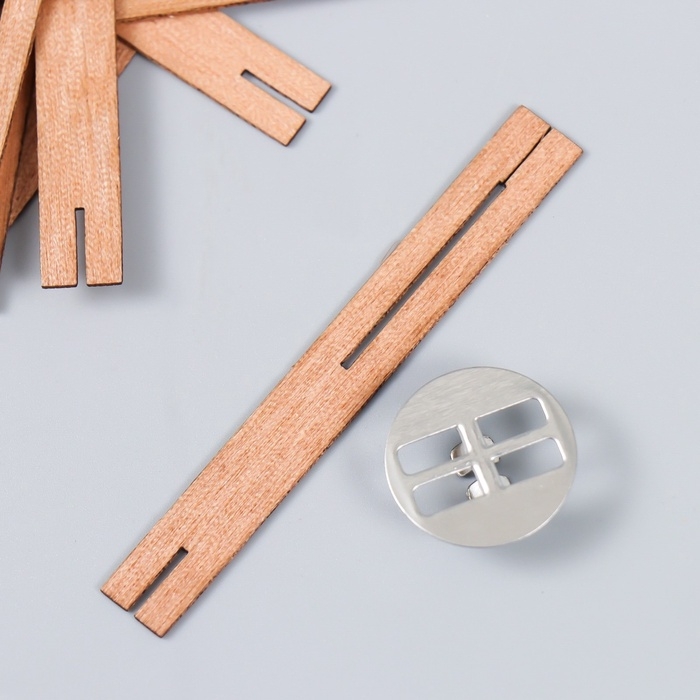 Фитиль с держателем двойной для свечи дерево набор 5 шт 1х8 см Фитиль с держателем двойной для свечи дерево набор 5 шт 1х8 см