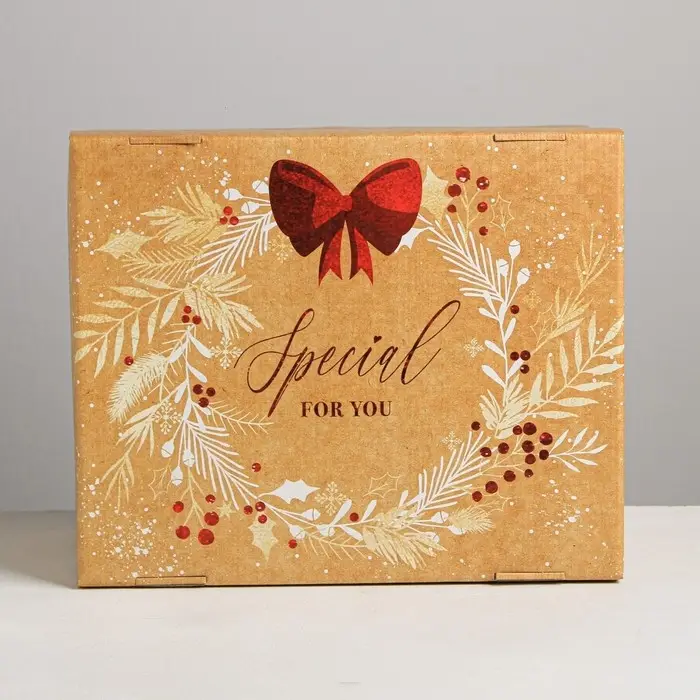 Коробка подарочная новогодняя складная «Счастья», 31,2 х 25,6 х 16,1 см, Новый год Коробка подарочная новогодняя складная «Счастья», 31,2 х 25,6 х 16,1 см, Новый год