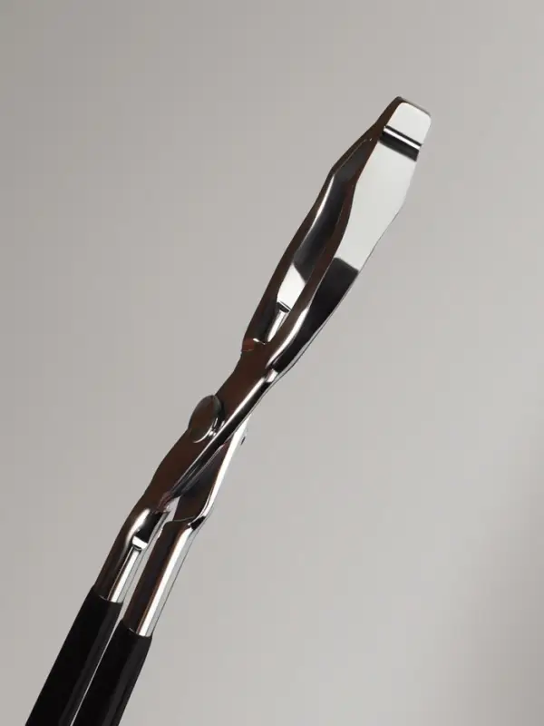 Пинцет в форме ножниц, прорезиненные ручки, 8 см, чёрный, серебристый