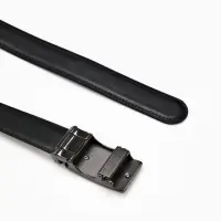 Ремень мужской, 126&times;3.5 см, натуральная кожа, пряжка автомат, чёрный