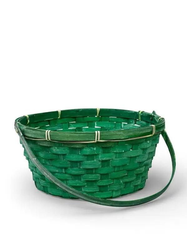 Корзина плетеная 26 х 12 х _ см, ручка складная h=21 см зеленый (к9439830)