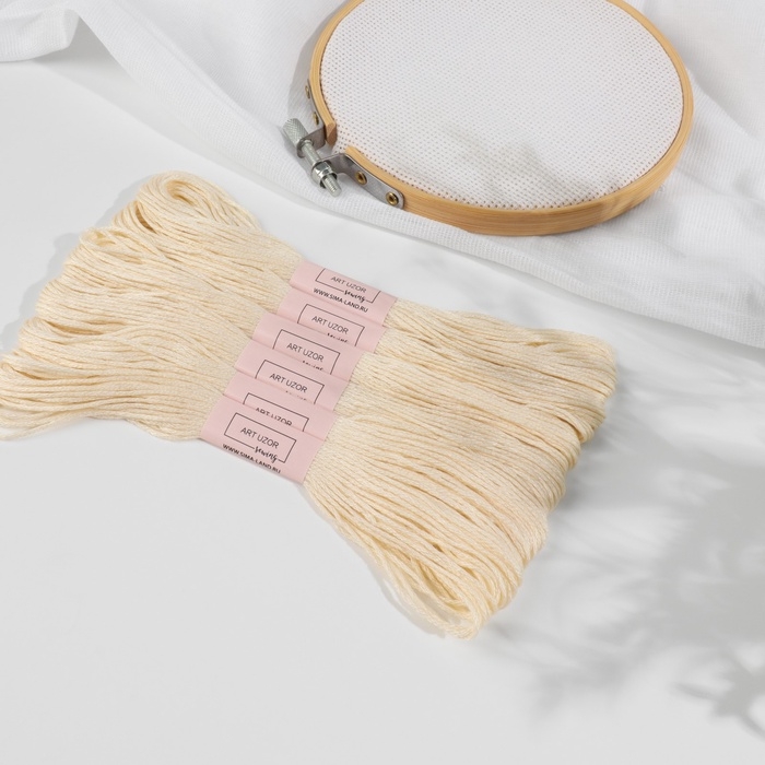 Набор ниток мулине №ECRU, 8 ± 1 м, 6 шт, цвет экрю Набор ниток мулине №ECRU, 8 ± 1 м, 6 шт, цвет экрю