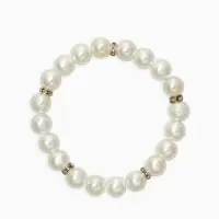 Набор детский &laquo;Выбражулька&raquo; 2 предмета: бусы, браслет, жемчуг стразы, цвет белый