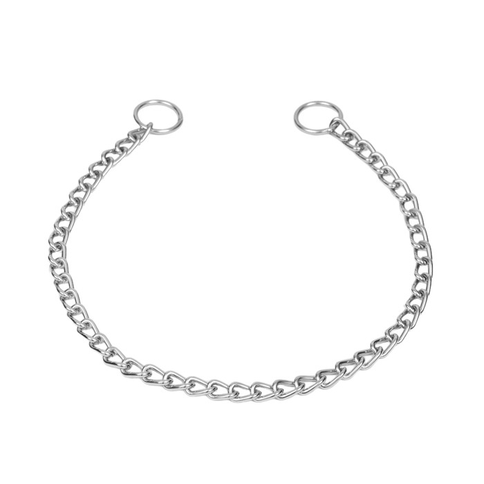 Ошейник - удавка металлический однорядный, 55 см, толщина проволоки 2,5 мм Ошейник - удавка металлический однорядный, 55 см, толщина проволоки 2,5 мм