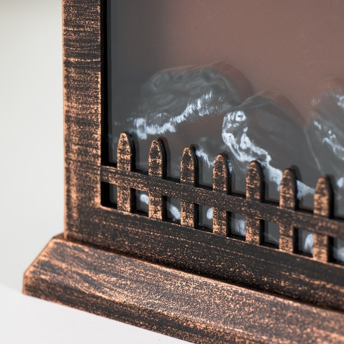 Ночник Ночник "Камин" LED от батареек 3хАА USB черный с медной патиной 12х14,5х26,5 см