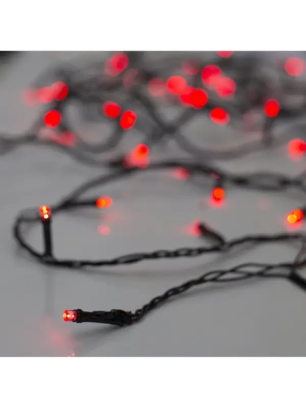 Гирлянда &laquo;Нить&raquo; 5 м, IP20, тёмная нить, 50 LED, 8 режимов, 220 В, свечение красное