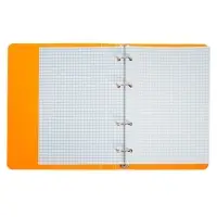 Тетрадь на кольцах Calligrata A5, 80 листов, в клетку, пластиковая обложка, блок офсет, оранжевая