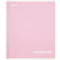 Тетрадь общая А5 80л Attache Акварель гребень картон розовый