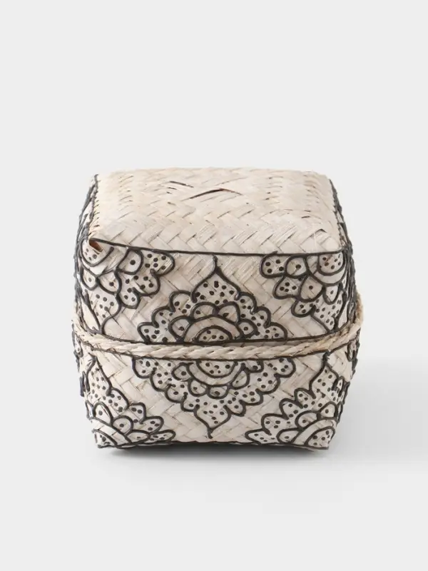 Корзинка плетёная &laquo;Бонтанг&raquo;, 12&times;12&times;10 см, бамбук, светлая