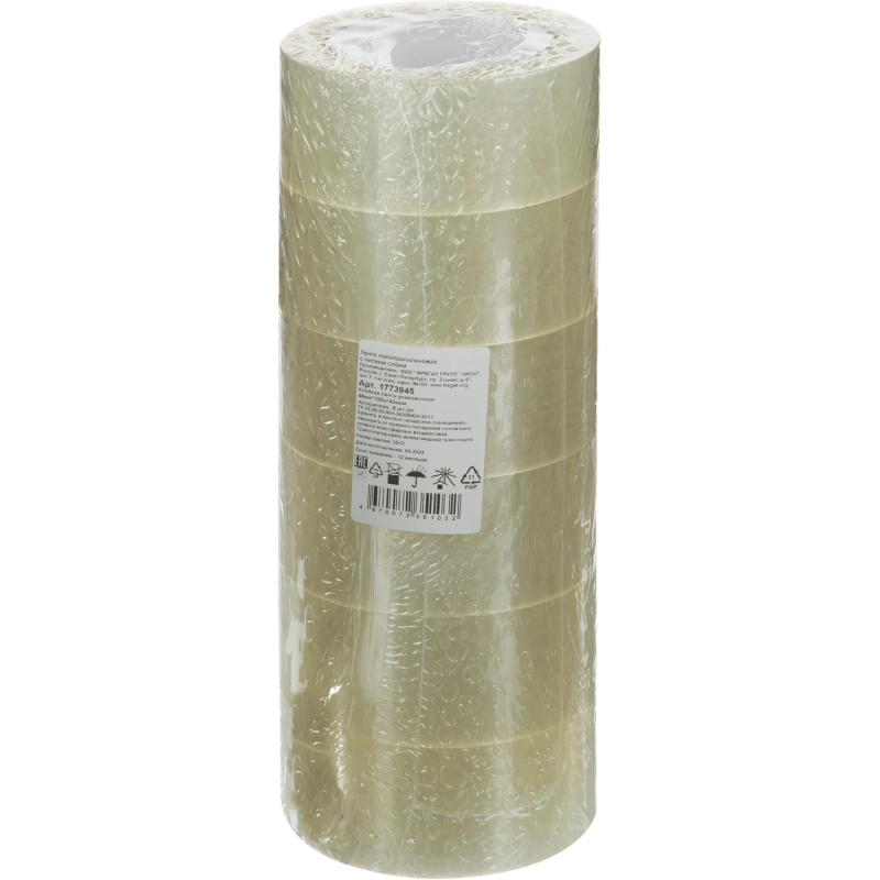 Клейкая лента упаковочная 48мм х 100м, прозрачный, 43мкм, 6 шт/уп