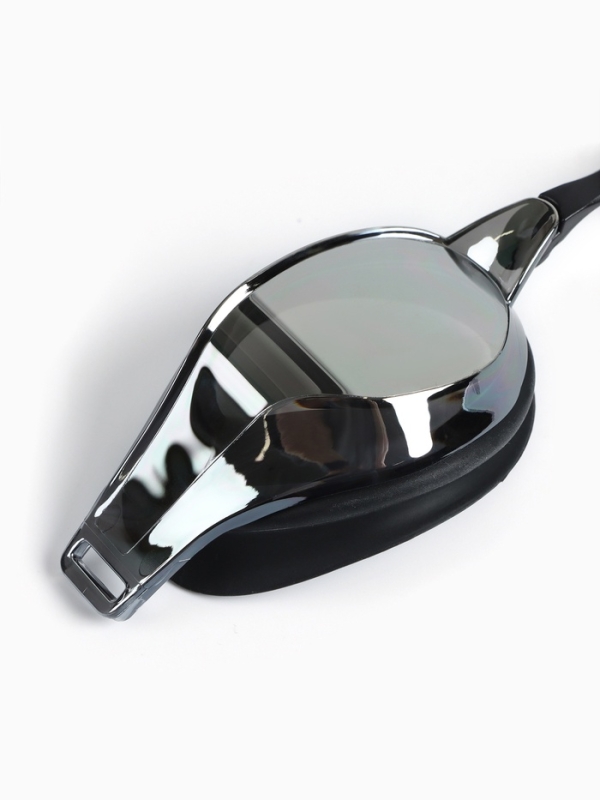 Очки для плавания взрослые, цвет черный зеркальный Очки для плавания взрослые, цвет черный зеркальный