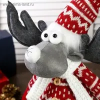 Кукла интерьерная "Лосик в шубке с зимними узорами" 56х19х20 см