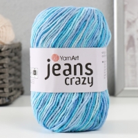 Пряжа "Jeans crazy" 55% хлопок, 45% акрил 160м/50гр (8212 голубой-серый)