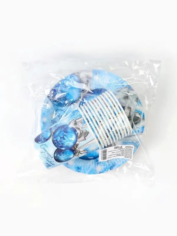 Набор бумажной посуды «Счастья в Новом году», 12 персон Набор бумажной посуды «Счастья в Новом году», 12 персон