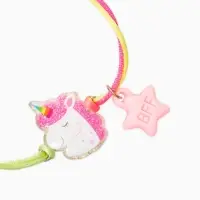 Браслеты детские парные "Выбражулька" неразлучники, единорог, звезды, разноцветный