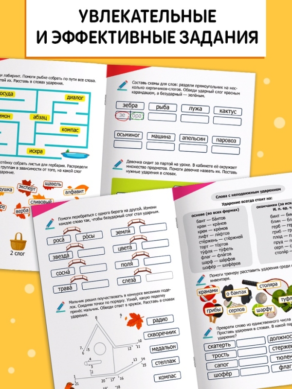 Тренажёр Тренажёр "Куда поставить ударение?", 36 страниц.