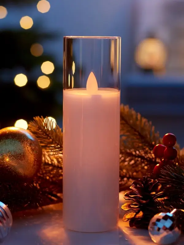 Светодиодная свеча Светодиодная свеча "Белая" 18х5.5 см, AAx2 (не в компл.), Т/БЕЛЫЙ