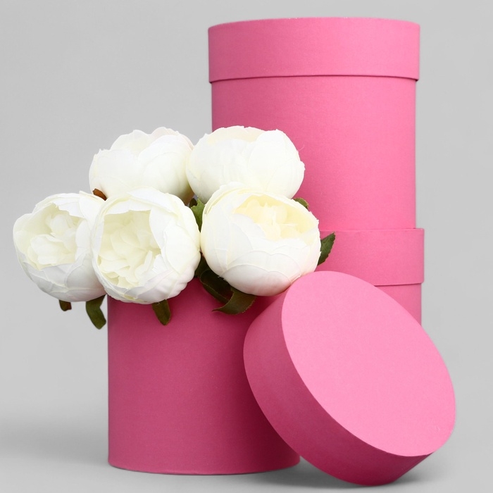 Набор шляпных коробок 3 в 1 Набор шляпных коробок 3 в 1 "Розовый", 15 х 15 - 13 х 13 см