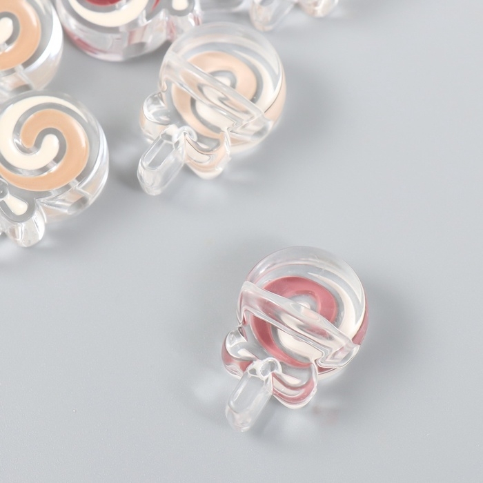 Набор бусин пластик "Кофейный аромат, Леденец на палочке" глянец набор 6 шт 1,8х2,8х0,9 см Набор бусин пластик "Кофейный аромат, Леденец на палочке" глянец набор 6 шт 1,8х2,8х0,9 см