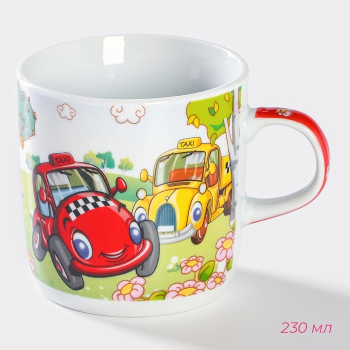 Набор детской посуды из керамики Доляна «Такси», 3 предмета: кружка 230 мл, миска 400 мл, тарелка d=18 см Набор детской посуды из керамики Доляна «Такси», 3 предмета: кружка 230 мл, миска 400 мл, тарелка d=18 см