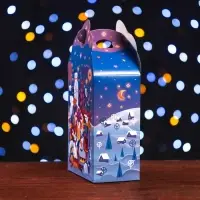 Подарочная новогодняя коробка «Фантазия» в фиолетовом, упаковка, 12×7×23 см