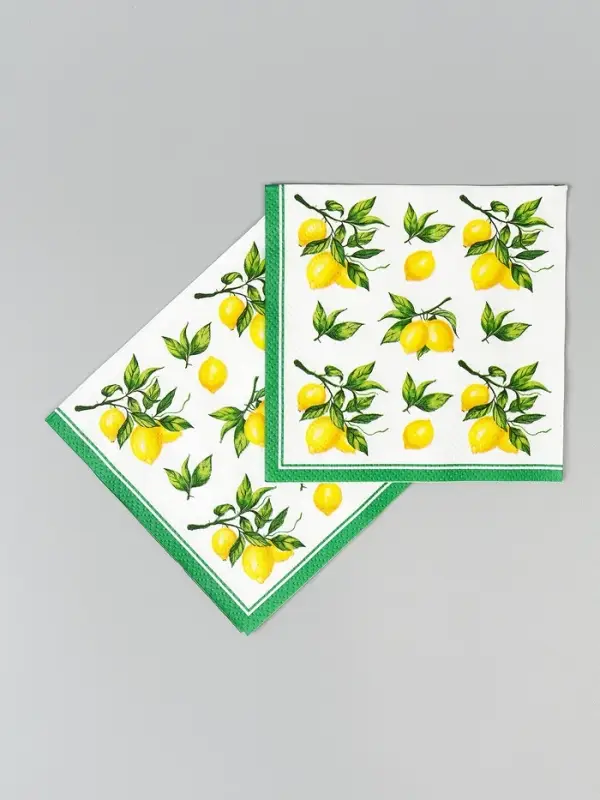 Скатерть с лимонами, Салф. Bouquet de Luxe 24х24 3 слоя 25л /15, шт