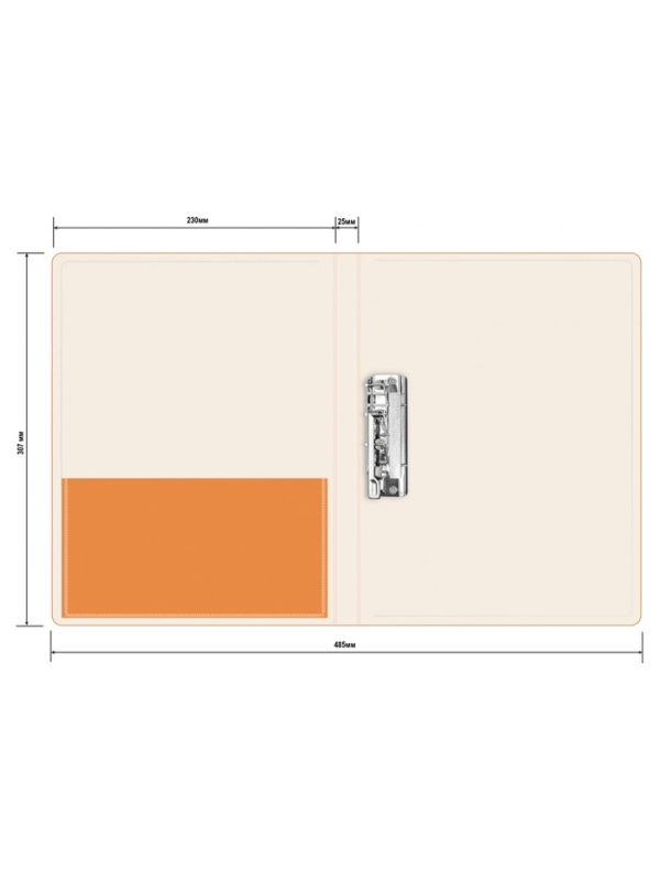 Папка с зажимом А4, 700 мкм, корешок 27 мм, Calligrata Double Neon, внутренний карман, до 180 листов, оранжевый неон Папка с зажимом А4, 700 мкм, корешок 27 мм, Calligrata Double Neon, внутренний карман, до 180 листов, оранжевый неон