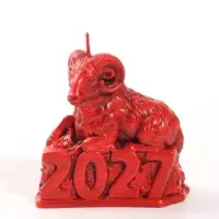 Свеча новогодняя &laquo;Баран 2027&raquo; 8.6&times;5.1&times;8.9 см, красный