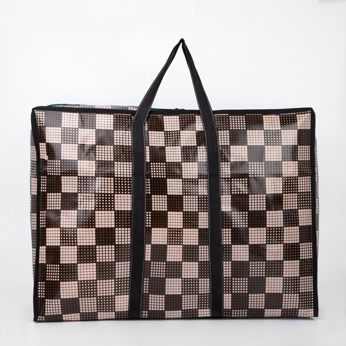 Сумка хозяйственная на молнии, 54 л, цвет коричневый/бежевый Сумка хозяйственная на молнии, 54 л, цвет коричневый/бежевый